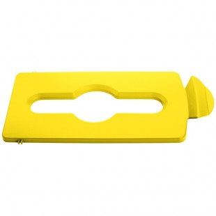 Rubbermaid® 2007883 Slim Jim Recycling Yellow Rectangular Hinged Mixed Recycling Lid Insert
