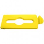 Rubbermaid® 2007883 Slim Jim Recycling Yellow Rectangular Hinged Mixed Recycling Lid Insert