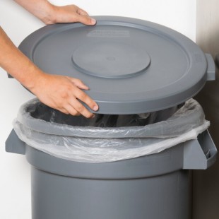 Carlisle 84102123 Bronco 20 Gallon Gray Flat Round Trash Can Lid