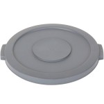 Carlisle 84102123 Bronco 20 Gallon Gray Flat Round Trash Can Lid