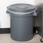Carlisle 84102123 Bronco 20 Gallon Gray Flat Round Trash Can Lid