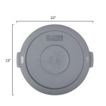 Carlisle 84102123 Bronco 20 Gallon Gray Flat Round Trash Can Lid