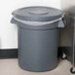 Carlisle 84102123 Bronco 20 Gallon Gray Flat Round Trash Can Lid
