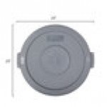 Carlisle 84102123 Bronco 20 Gallon Gray Flat Round Trash Can Lid