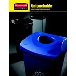 Rubbermaid® 6903569BGKIT Untouchable 92 Qt. / 23 Gallon Beige Square Trash Can with Drop Shot Lid