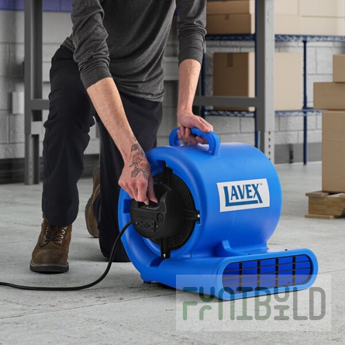 Lavex 3-Speed Commercial Air Mover with GFCI Power Outlets - 1 hp, 1,500 CFM