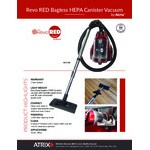 Atrix AHC-RR Revo Red 3 Qt. Bagless Canister Vacuum with HEPA Filtration and Tool Kit - 120V, 1400W Atrix AHC-RR Revo Red 3 Qt. Bagless Canister Vacuum with HEPA Filtration and Tool Kit - 120V, 1400W