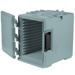 Cambro UPCS400401 Ultra Pan Carrier® S-Series Slate Blue Front Loading Insulated Food Pan Carrier with Menu Clip / Pocket - Holds 6 Pans Cambro UPCS400401 Ultra Pan Carrier® S-Series Slate Blue Front Loading Insulated Food Pan Carrier with Menu Clip / Pocket - Holds 6 Pans