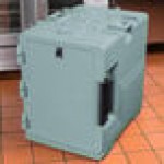 Cambro UPCS400401 Ultra Pan Carrier® S-Series Slate Blue Front Loading Insulated Food Pan Carrier with Menu Clip / Pocket - Holds 6 Pans Cambro UPCS400401 Ultra Pan Carrier® S-Series Slate Blue Front Loading Insulated Food Pan Carrier with Menu Clip / Pocket - Holds 6 Pans