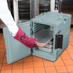 Cambro UPCS400401 Ultra Pan Carrier® S-Series Slate Blue Front Loading Insulated Food Pan Carrier with Menu Clip / Pocket - Holds 6 Pans Cambro UPCS400401 Ultra Pan Carrier® S-Series Slate Blue Front Loading Insulated Food Pan Carrier with Menu Clip / Pocket - Holds 6 Pans