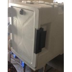 Cambro UPCS400401 Ultra Pan Carrier® S-Series Slate Blue Front Loading Insulated Food Pan Carrier with Menu Clip / Pocket - Holds 6 Pans Cambro UPCS400401 Ultra Pan Carrier® S-Series Slate Blue Front Loading Insulated Food Pan Carrier with Menu Clip / Pocket - Holds 6 Pans