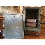 Cambro UPCS400401 Ultra Pan Carrier® S-Series Slate Blue Front Loading Insulated Food Pan Carrier with Menu Clip / Pocket - Holds 6 Pans Cambro UPCS400401 Ultra Pan Carrier® S-Series Slate Blue Front Loading Insulated Food Pan Carrier with Menu Clip / Pocket - Holds 6 Pans