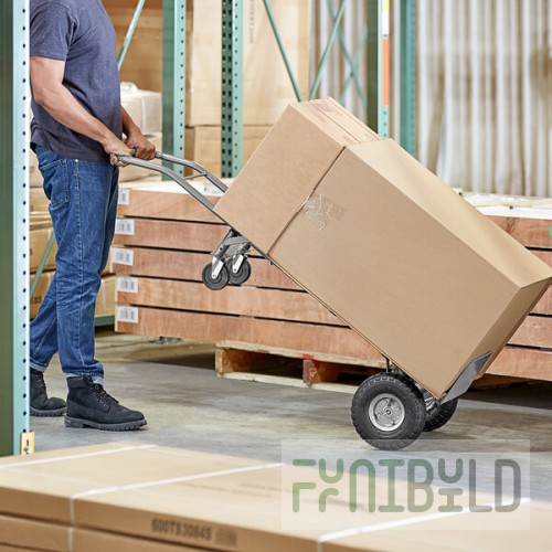 Lavex 500 lb. Gray 2-in-1 Convertible Hand Truck With 10