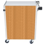 Lakeside 615LM 4 Shelf Standard Duty Stainless Steel Utility Cart with Enclosed Base and Light Maple Finish - 16 1/2