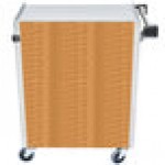 Lakeside 615LM 4 Shelf Standard Duty Stainless Steel Utility Cart with Enclosed Base and Light Maple Finish - 16 1/2