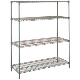 Metro 5AN517K3 Super Erecta Metroseal Green Adjustable Wire Stationary Add-On Shelving Unit - 24
