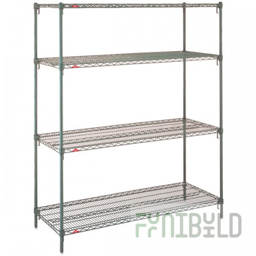 Metro 5AN517K3 Super Erecta Metroseal Green Adjustable Wire Stationary Add-On Shelving Unit - 24