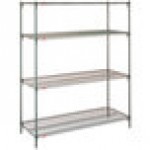 Metro 5AN517K3 Super Erecta Metroseal Green Adjustable Wire Stationary Add-On Shelving Unit - 24