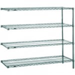 Metro 5AN517K3 Super Erecta Metroseal Green Adjustable Wire Stationary Add-On Shelving Unit - 24