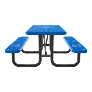 Lifeyard 8' Blue Expanded Metal Picnic Table