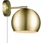 Globe Vintage Antique Brass / Matte Black Plug-In or Hardwire Wall Sconce - 120V, 60W Globe Vintage Antique Brass / Matte Black Plug-In or Hardwire Wall Sconce - 120V, 60W