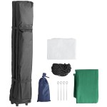 Backyard Pro Courtyard Series 10' x 10' Green Straight Leg Aluminum Instant Pop Up Canopy Tent and Wall Kit