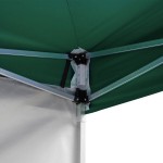 Backyard Pro Courtyard Series 10' x 10' Green Straight Leg Aluminum Instant Pop Up Canopy Tent and Wall Kit
