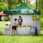 Backyard Pro Courtyard Series 10' x 10' Green Straight Leg Aluminum Instant Pop Up Canopy Tent and Wall Kit
