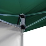 Backyard Pro Courtyard Series 10' x 10' Green Straight Leg Aluminum Instant Pop Up Canopy Tent and Wall Kit