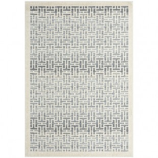 Abani Cabo Collection 4' x 6' Gray Farmhouse Geometric Area Rug