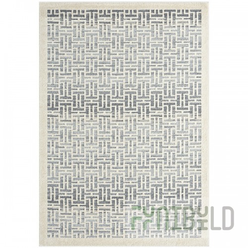 Abani Cabo Collection 4' x 6' Gray Farmhouse Geometric Area Rug