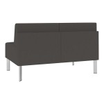 Lesro Luxe Lounge Series Patriot Plus Charcoal Vinyl Loveseat with Steel Legs Lesro Luxe Lounge Series Patriot Plus Charcoal Vinyl Loveseat with Steel Legs