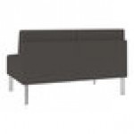 Lesro Luxe Lounge Series Patriot Plus Charcoal Vinyl Loveseat with Steel Legs Lesro Luxe Lounge Series Patriot Plus Charcoal Vinyl Loveseat with Steel Legs
