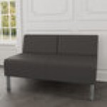 Lesro Luxe Lounge Series Patriot Plus Charcoal Vinyl Loveseat with Steel Legs Lesro Luxe Lounge Series Patriot Plus Charcoal Vinyl Loveseat with Steel Legs