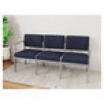 Lesro Lenox Steel Open House Navy Fabric 3-Seat Sofa