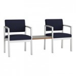 Lesro Lenox Steel Open House Navy Fabric 3-Seat Sofa