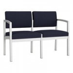 Lesro Lenox Steel Open House Navy Fabric 3-Seat Sofa