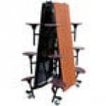 National Public Seating MTS10 10 Foot Mobile Cafeteria Table with MDF Core and 12 Stools