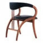 QA Group Black Faux Leather Peru Arm Chair with Natural Wooden Frame QA Group Black Faux Leather Peru Arm Chair with Natural Wooden Frame