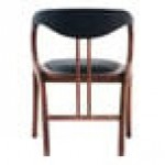 QA Group Black Faux Leather Peru Arm Chair with Natural Wooden Frame QA Group Black Faux Leather Peru Arm Chair with Natural Wooden Frame