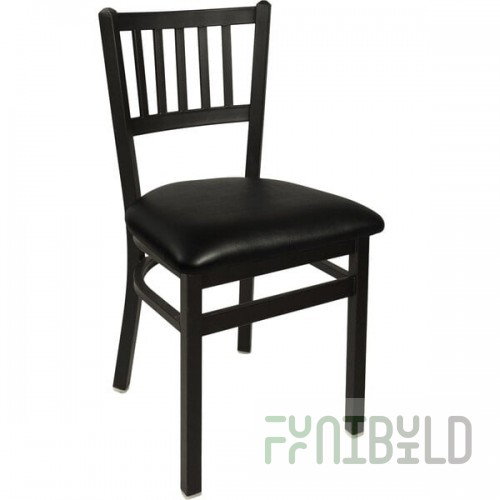 BFM Seating Troy Sand Black Steel Side Chair with 2