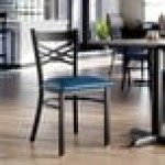 Lancaster Table & Seating Black Finish Cross Back Chair with 2 1/2 Lancaster Table & Seating Black Finish Cross Back Chair with 2 1/2
