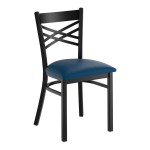 Lancaster Table & Seating Black Finish Cross Back Chair with 2 1/2 Lancaster Table & Seating Black Finish Cross Back Chair with 2 1/2