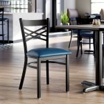 Lancaster Table & Seating Black Finish Cross Back Chair with 2 1/2 Lancaster Table & Seating Black Finish Cross Back Chair with 2 1/2