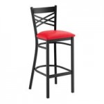 Lancaster Table & Seating Black Finish Cross Back Chair with 2 1/2 Lancaster Table & Seating Black Finish Cross Back Chair with 2 1/2