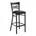Lancaster Table & Seating Black Finish Cross Back Chair with 2 1/2 Lancaster Table & Seating Black Finish Cross Back Chair with 2 1/2