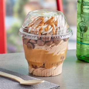Choice 12 oz. Clear Plastic Dessert Cup with Low Dome Lid - 50/Pack Choice 12 oz. Clear Plastic Dessert Cup with Low Dome Lid - 50/Pack