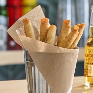 Choice Natural Kraft Wire Cone Basket Liner / Deli Wrap / Double Open Bag 9