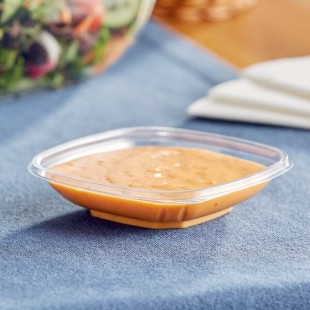 Visions 8 oz. Clear PET Plastic Square Catering / Serving Bowl - 125/Pack Visions 8 oz. Clear PET Plastic Square Catering / Serving Bowl - 125/Pack