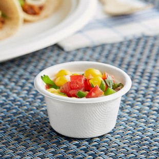 EcoChoice 2 oz. Compostable White Plant Fiber Portion Cup - 100/Pack